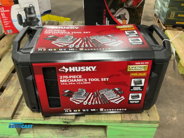 Lot 2-21533 - Husky 270-Piece Mechanics Tool Set, 1/4"/3/8"/1/2" Drive, 1008832475