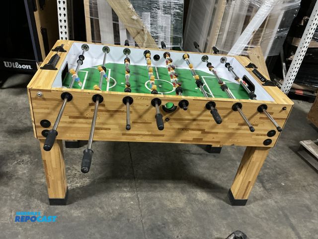 Lot 2-96556 - Wooden Foosball Table measuring 55” x 29” x 34.25” with balls