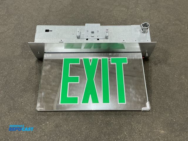 Lot 2-76632 - (2) boxes with multiple LED ‘ EXIT' signs - includes hardware