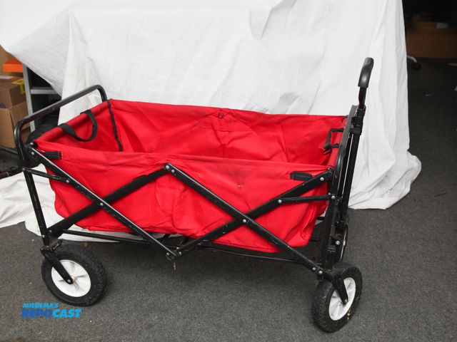Lot 2-11109 - red folding wagon - approx. 34"l x 10" d x 19' w - fold for compact storage