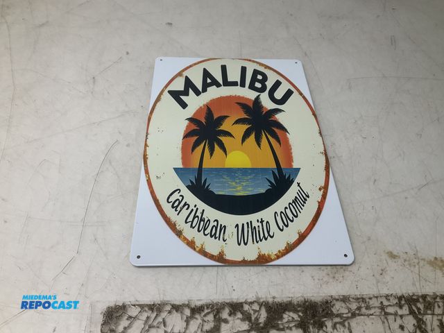 Lot 2-93717 - Rectangular metal Malibu sign approx. 8”x12”