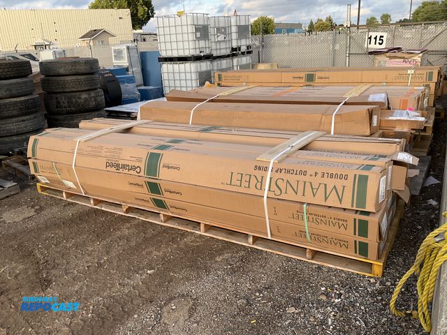 Lot 2-27494 - Skid of Mainstreet double 4” Dutch lap siding-autumn red panels