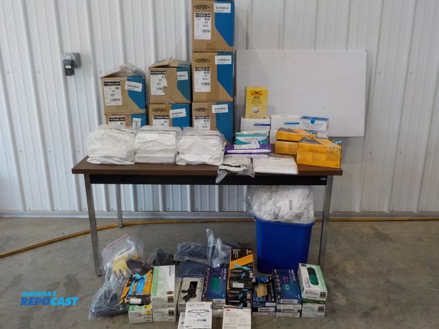 Lot 2-34080 - Large lot of PPE clothing. Tyverk coverall. Versa wipes. Condor N95 masks. Assorted gloves (apx 20 b...