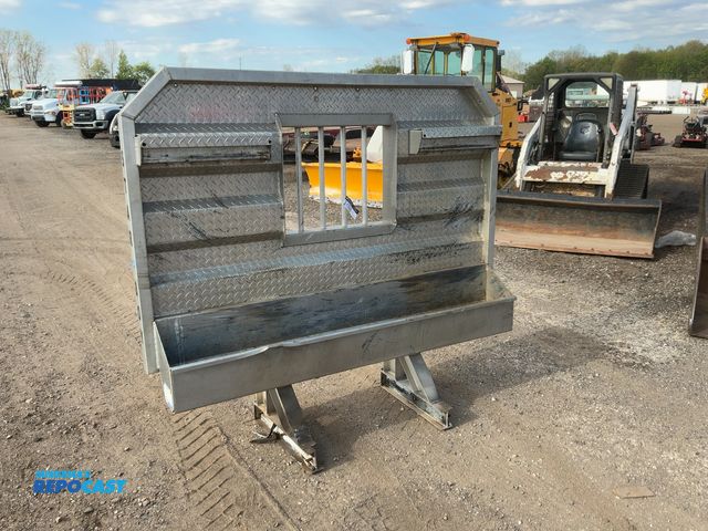 Lot 2-11696 - Aluminum Headache Rack for Semi Truck, has opening for window, two chain racks, tray, approx. 76” wi...