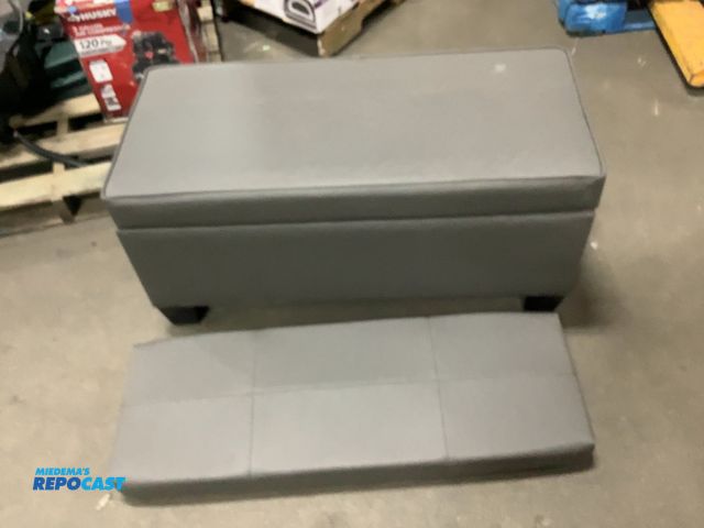Lot 2-67811 - Grey Ottomon with backrest