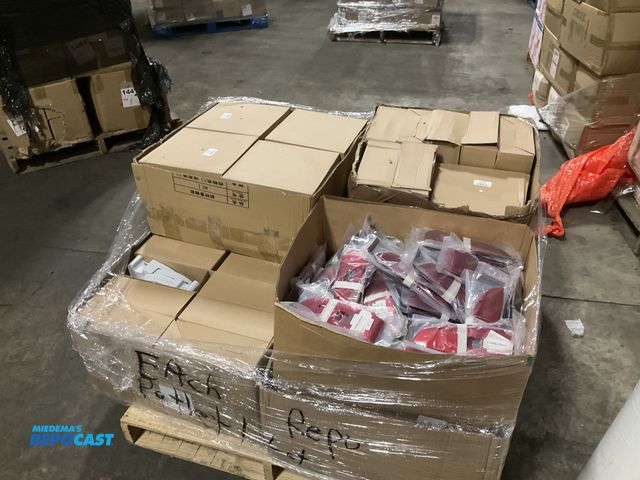 Lot 2-93918 - Skid lot of Rotating Shelf Inserts of Various Colors and Red Honda Accord Window Switch Covers