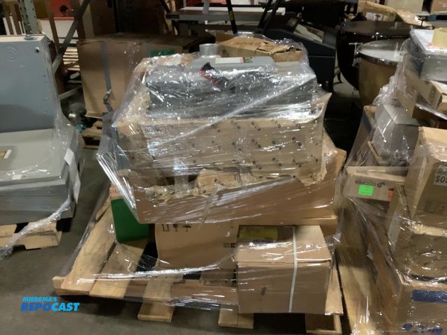 Lot 2-27127 - Skid lot of Electric Equipment including safety switches/electrical boxes, metal pipe connector, cir...