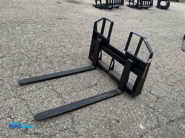 Product 2-3072 - New Tomahawk 48" Heavy Duty Skid Steer Forks, Universal Quick Attach Carriage with (2) 48" Forks, 60...
