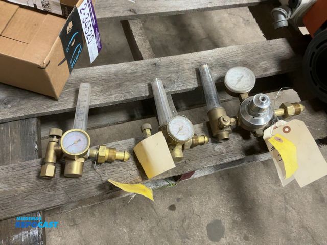 Lot 2-34520 - (3) Used Regulators with Gauges, all need repair, either leak or not working correctly