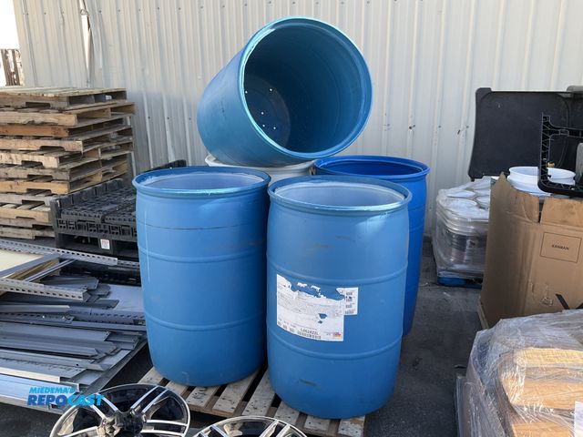 Lot 2-75145 - Lot of (5) 55 gallon barrels with top cut out , used condition