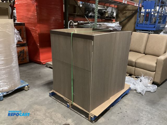 Lot 2-93099 - Large brown microwave enclosure approx. 35” x 41” x 42”