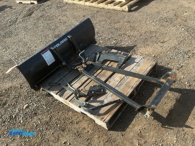 Lot 2-40689 - Used Polaris 48" Snow Plow for ATV, Manual Angle, Spring Trip, comes with mount and manual lift link...