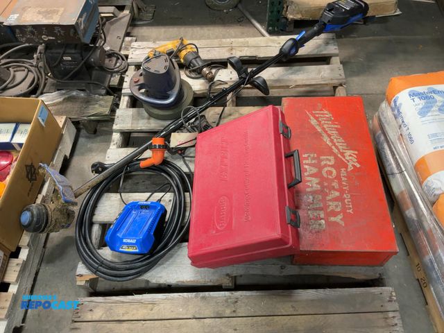 Lot 2-67598 - Milwaukee rotator hammer Harris, expert welding case machine not included cobalt 40 B trimmer and ma...