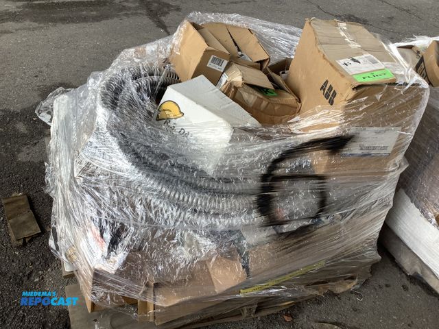 Lot 2-27920 - Pallet Lot of Mechanical and electrical fittings and hangers, conduit clamps, 4 square boxes, rubber...
