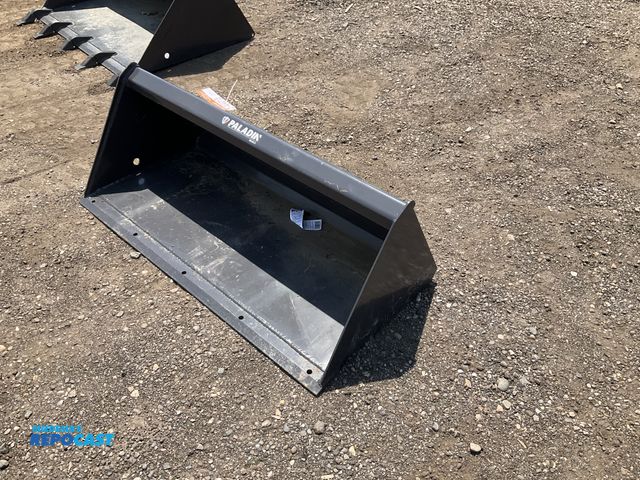 Lot 2-44013 - New old stock Paladin 44” smooth bucket for a mini skid steer, welded on cutting edge, mini skid ste...