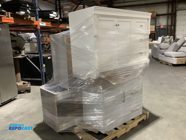 Lot 2-34941 - Skid lot of miscellaneous color and style cabinets and dressers with assorted drawers and cupboards