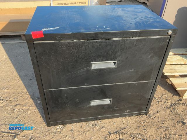 Lot 2-67845 - Metal Filing Cabinet - locked and missing key