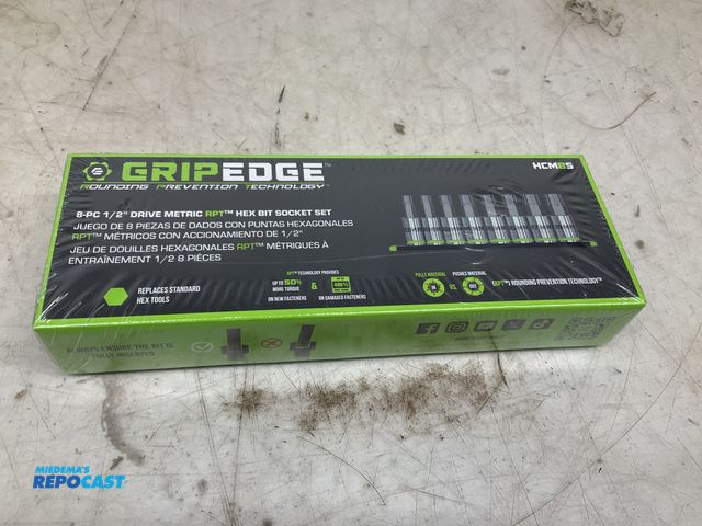 Lot 2-94858 - grip edge  1/2" drive 8pc metric hex bits