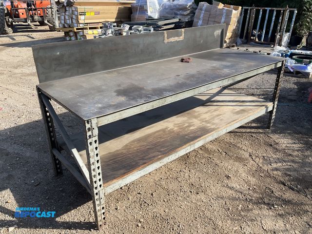 Lot 2-67837 - Work bench with steel top and wood shelf 102” x 36” x 36”