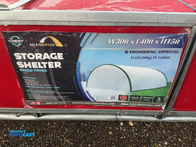 Lot 2-21061 - New Chery Industrial Gold Mountain 30’x40’x15’ tall single truss Storage Shelter Building, 3.5 M Wid...