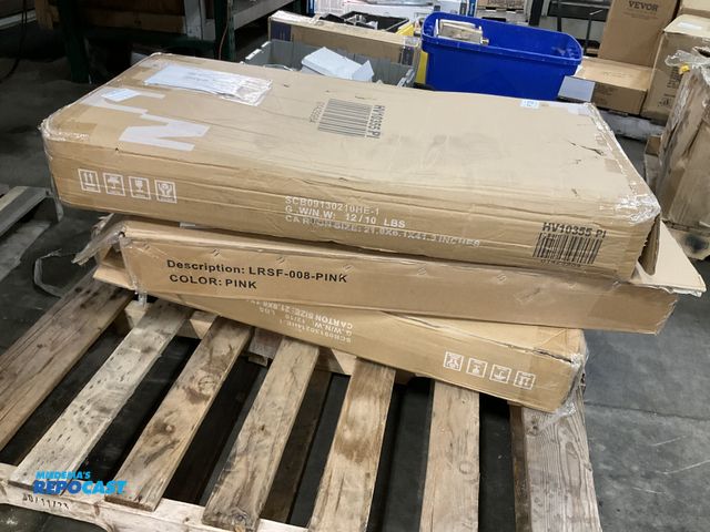 Lot 2-93812 - Skid lot of (3) oversized velvet padded meditation chair LRSF-008- includes (2) pinks and yellow