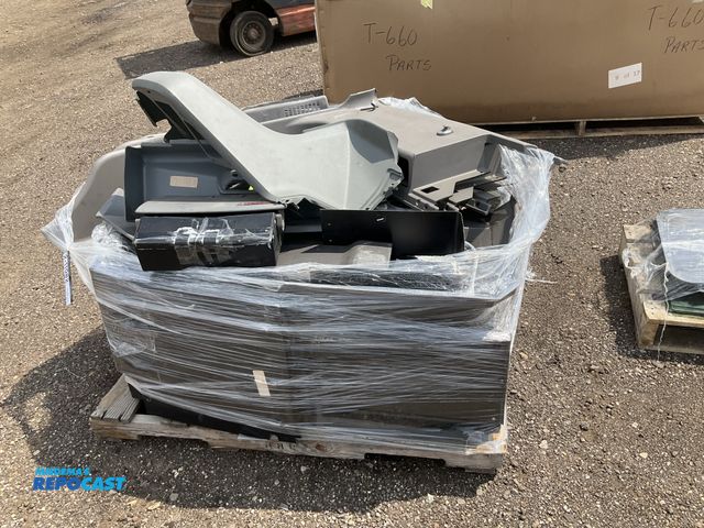 Lot 2-11082 - Skid of Kenworth interior parts including dash panels and sleeper cab components, used