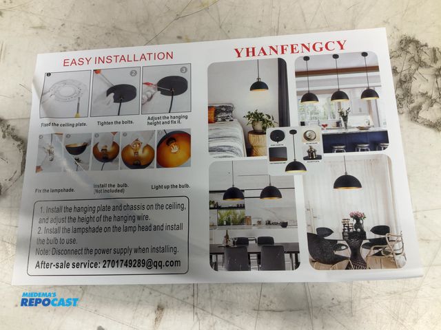 Lot 2-77960 - New Yhanfengcy hanging pendant light fixture