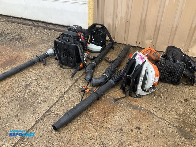 Lot 2-23705 - Lot of backpack blowers and pieces for parts or repair