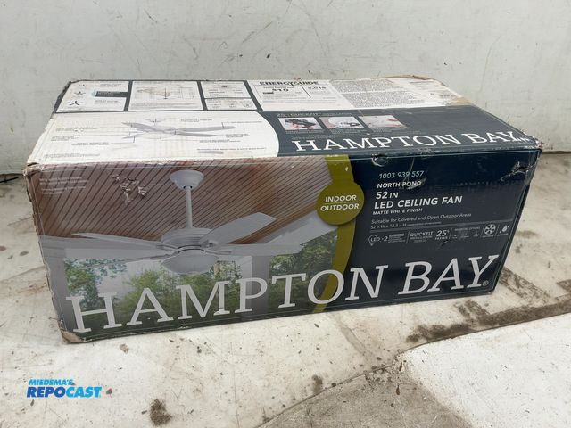 Lot 2-18294 - Hampton Bay 1003 939 557 North Pond 52” LED Ceiling Fan