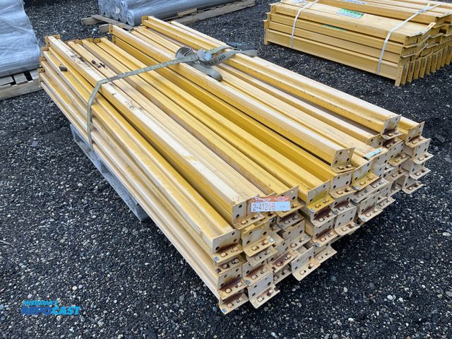 Lot 2-41206 - (47) 8’L x 3-1/4” crossbeams for tear drop pallet racking, used