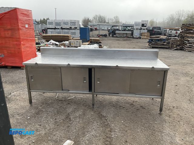 Lot 2-77050 - Stainless Steel Commercial Kitchen Prep Table with Sliding Door Storage, 33.75” To Tabletop x 96”W x...
