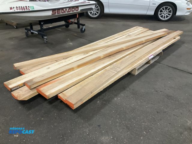 Lot 2-21017 - (8) 8/4 Hickory wood boards, lengths from 11’ to 12’ and widths from 4-1/2” to 11”