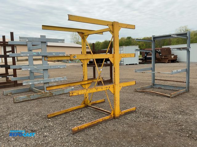 Lot 2-34462 - Metal Two Sided Cantilever Rack, welded together, arms stick out 47” on one side and 27-1/2” on othe...