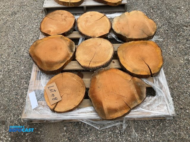 Lot 2-18477 - (8) wood cookies - approx. 2" thick x 13"-18"dia.