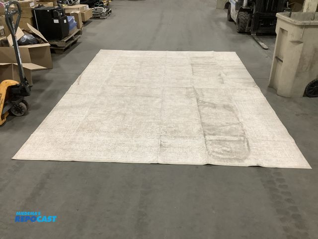 Lot 2-19825 - 9’x12’ tan decorative polyester indoor rug