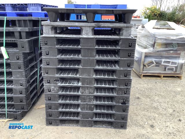 Lot 2-69108 - Lot of (12) plastic pallets, three different styles and sizes