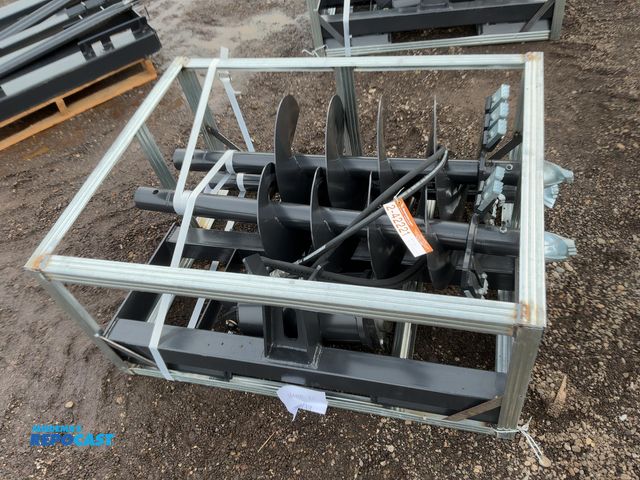 Lot 2-42221 - New JCT Hydraulic Auger Skid Steer Attachment, Universal Quick Attach, comes with 8”, 12”, and 18” a...