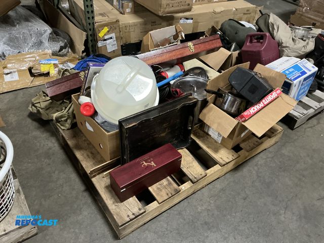 Lot 2-96327 - Skid lot of various things including back packs toys pots and games
