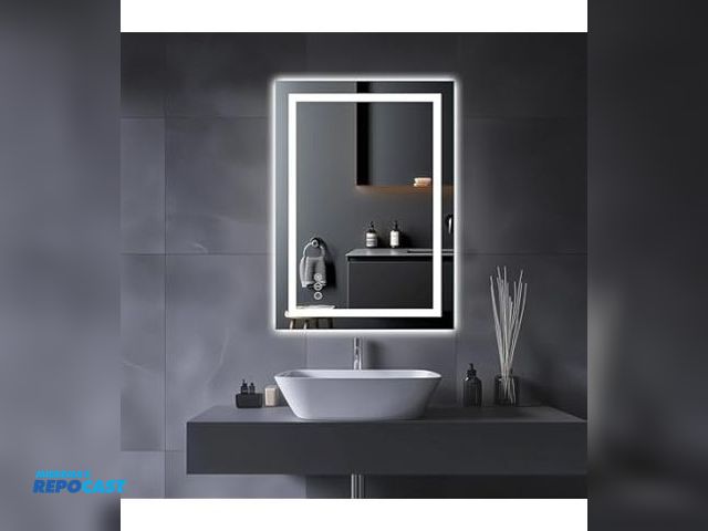 Lot 2-35037 - USHOWER LED Bathroom Mirror 20x28 Inch Tempered Glass - Frameless LED Backlit Lighted Mirror for Bat...