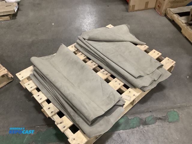 Lot 2-38396 - Lot of (15) pig-suede grayish leather hides (4 square ft)