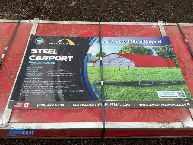 Lot 2-44308 - New Chery Industrial Gold Mountain 12’ x 20’ Steel Carport, 2.15 Meter Eave Height, 2.85 Meter Ridge...
