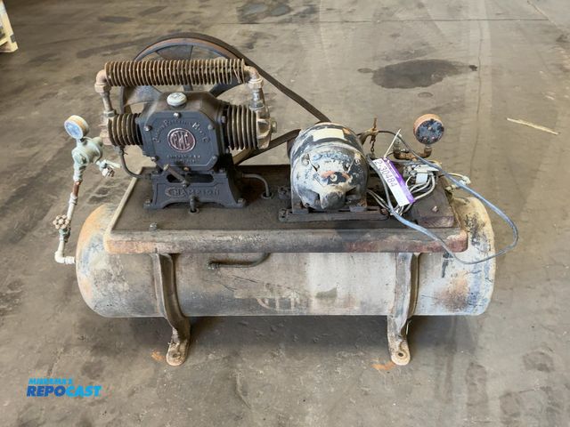 Lot 2-30484 - Antique Champion Electric Air Compressor, 120 Volt Electric Motor, tank is approx. 14" diameter x 4'...