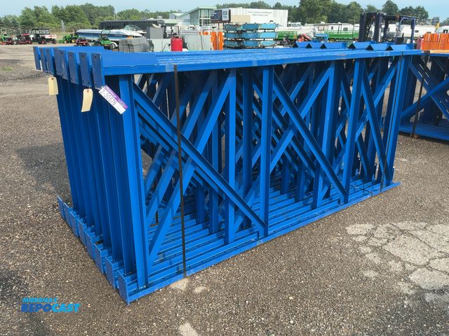 Lot 2-30576 - (14) New Unarco 54"x10' Tall Steel Heavy Duty Structural Pallet Racking Uprights, bolt together styl...