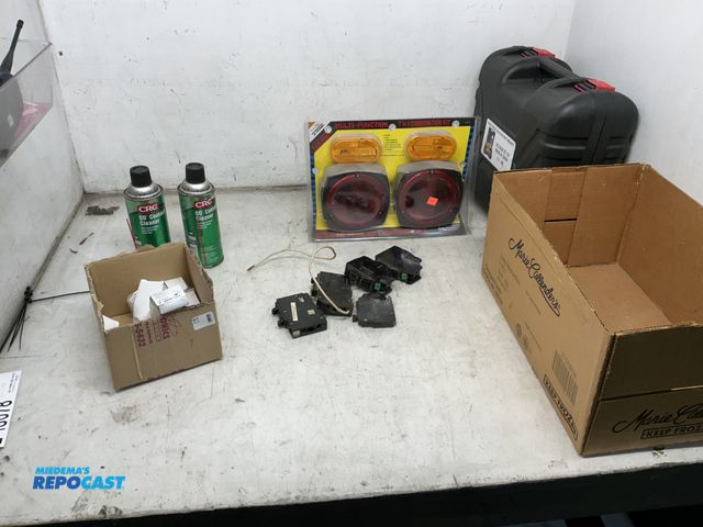 Lot 2-18078 - Box of (2) CRC QD Contact Cleaner Quick Drying Formula, Deluxe Trailer Multi Function Lighting Kits,...