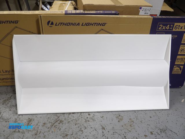 Lot 2-51045 - lot of 2 lithonia lighting LED troffer light, 2'x4' 4000/5000/6000 lumens, 120-277 volts