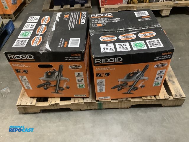 Lot 2-74287 - 2 Ridgid 6gal wet/dry vacuums