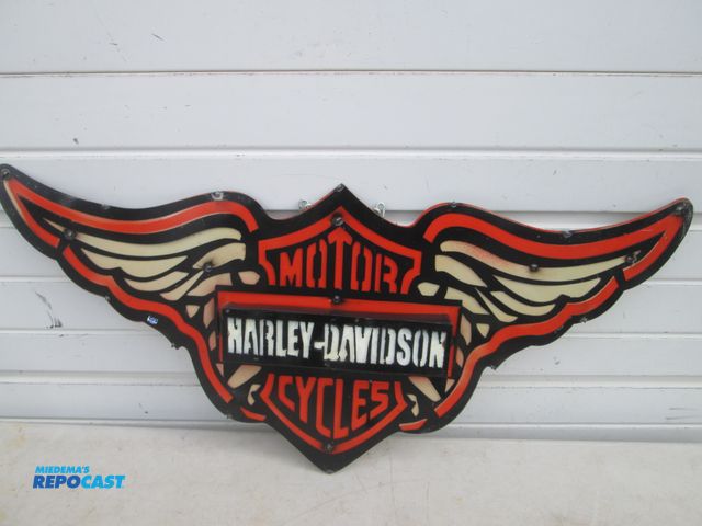Lot 2-56920 - Harley Davidson Wing 3D die cut metal sign - approx. 16" x 32"