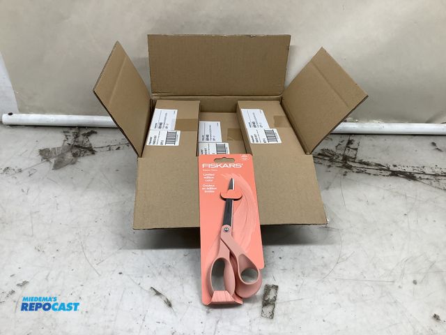 Lot 2-13869 - Lot of (18) fiskars #194513 limited edition color (coral blush) 8” scissors