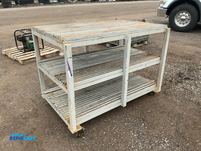 Lot 2-30358 - 3-Tier Metal Frame Cart for Press Brake Tooling, two casters are bad, 5'x3'x44" tall