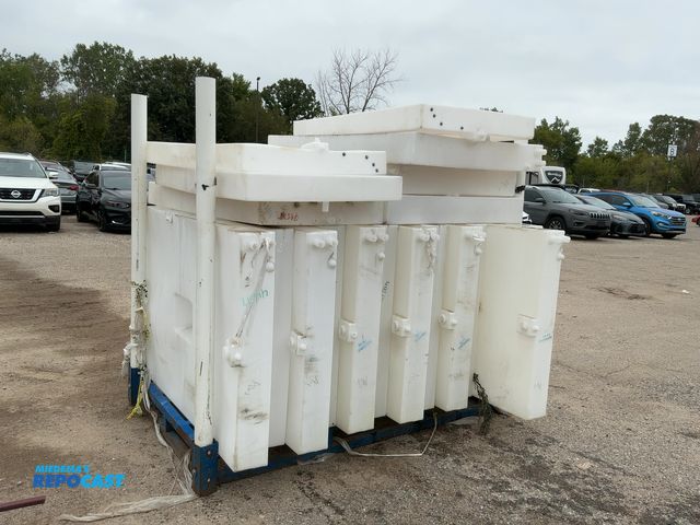 Lot 2-33992 - Rack of fresh water RV tanks, approximately 60” x 44” x 6 1/2”